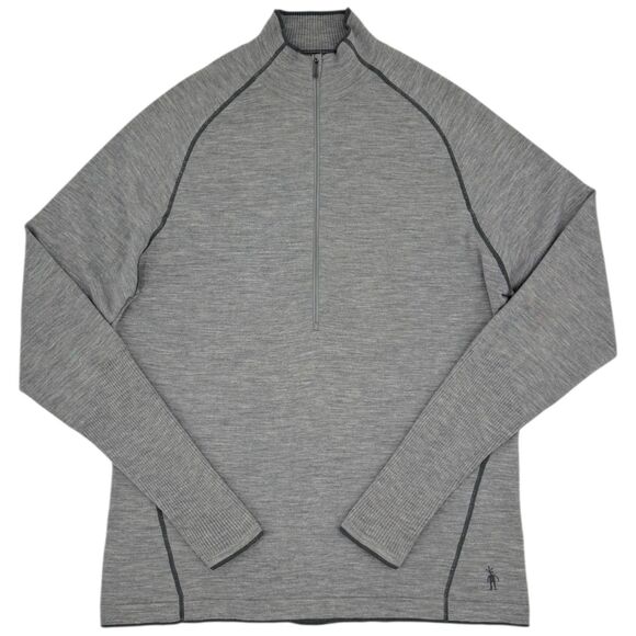 Smartwool Men's Merino Wool Half Zip Sweater Heather Gray XL - Picture 2 of 10